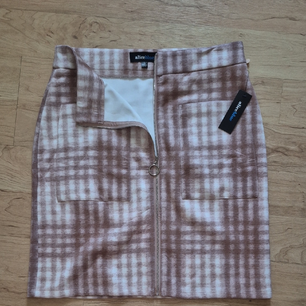 Alice + Olivia Brown Plaid Women's Skirt